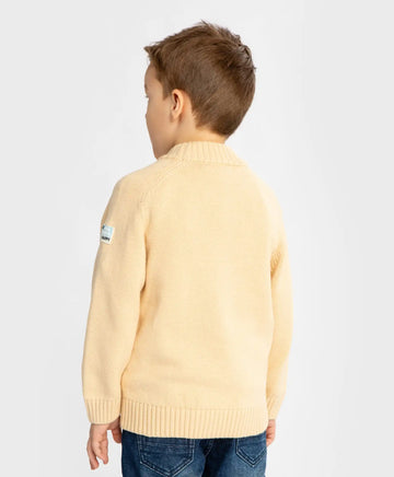 Pulover cu guler înalt, bej, pentru băiat, Button Blue