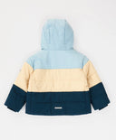 Geacă de sezon intermediar, rezistentă la apă, cu glugă și multicoloră pentru băiat, Button Blue