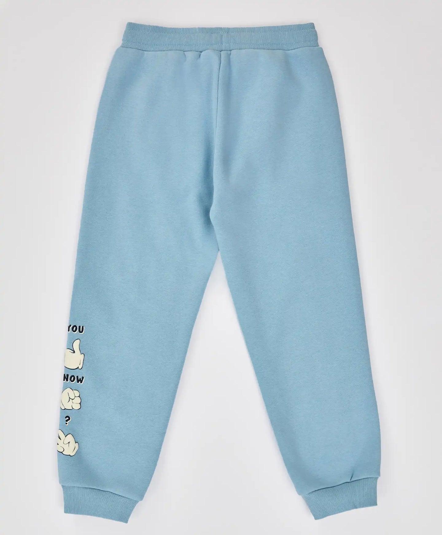 Joggeri căptușiți, cu talie elastică și imprimeu în relief, albastru deschis, pentru băiat, Button Blue