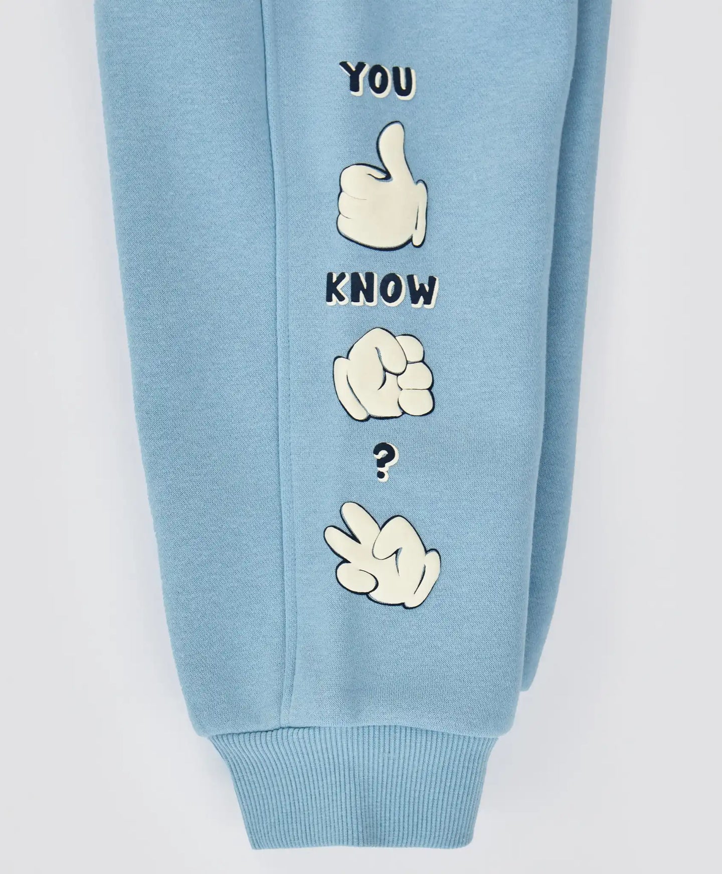 Joggeri căptușiți, cu talie elastică și imprimeu în relief, albastru deschis, pentru băiat, Button Blue