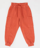 Pantaloni cu patru buzunare și talie elastică, portocalii, pentru copii, Button Blue