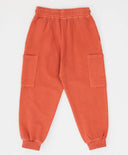 Pantaloni cu patru buzunare și talie elastică, portocalii, pentru copii, Button Blue