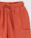 Pantaloni cu patru buzunare și talie elastică, portocalii, pentru copii, Button Blue