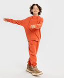 Pantaloni cu patru buzunare și talie elastică, portocalii, pentru copii, Button Blue