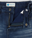 Blugi căptușiți, drepți, cu efect de uzură, albaștri, pentru copii, Button Blue