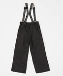 Pantaloni căptușiți, de sezon intermediar, cu bretele detașabile, negri, pentru copii, Button Blue