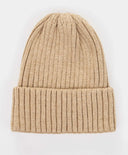 Căciulă tricotată cu tiv bej pentru copii Button Blue