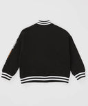 Hanorac cu nasturi și imprimeu cu aplicație negru pentru băieți Button Blue