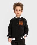 Hanorac cu nasturi și imprimeu cu aplicație negru pentru băieți Button Blue