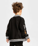 Hanorac cu nasturi și imprimeu cu aplicație negru pentru băieți Button Blue