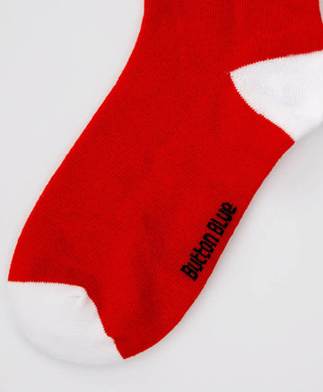 Șosete înalte de Crăciun roșii pentru băieți Button Blue