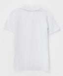 Polo din pique, alb, Button Blue