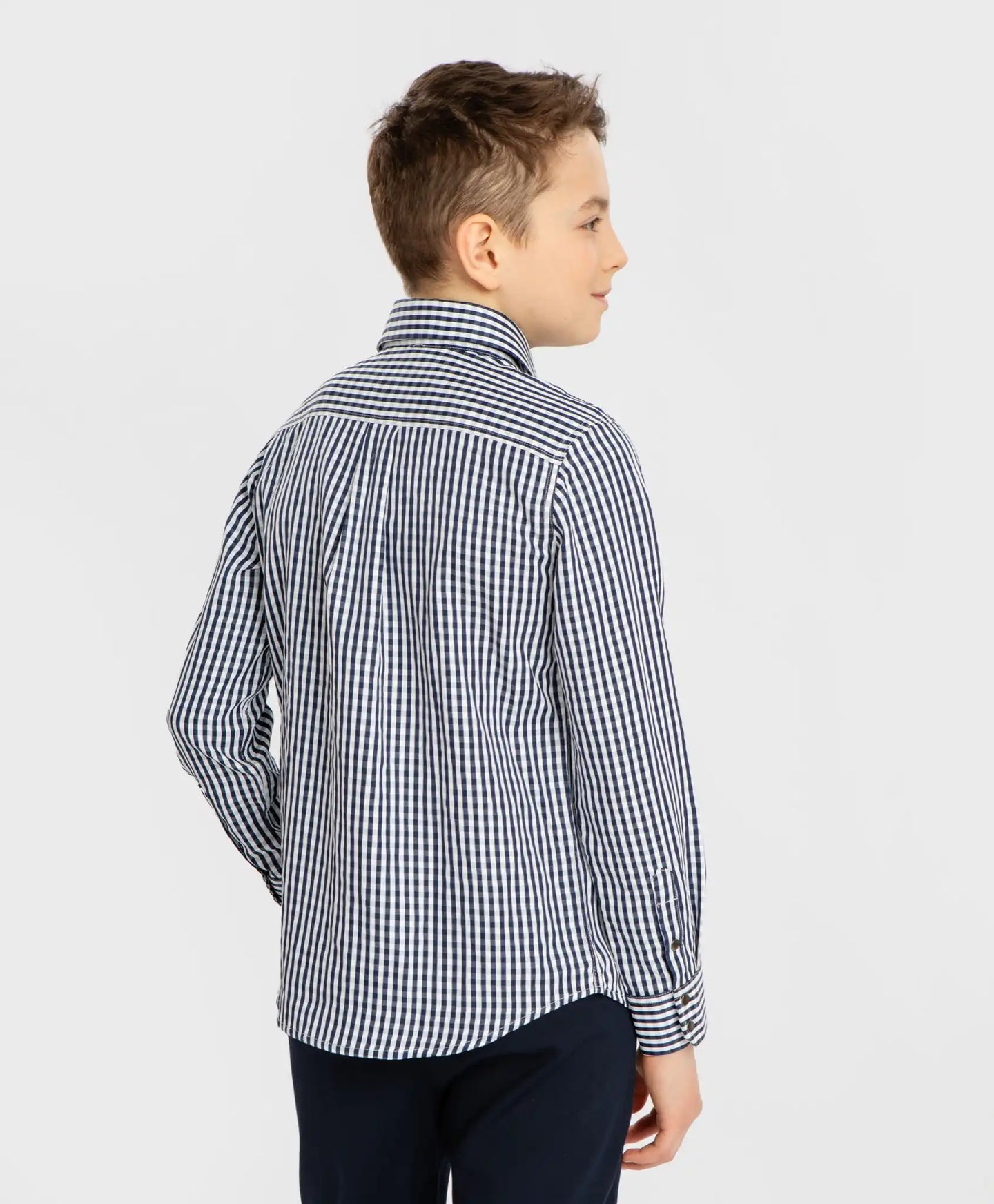 Cămașă cu mâneci lungi carouri albastru Button Blue