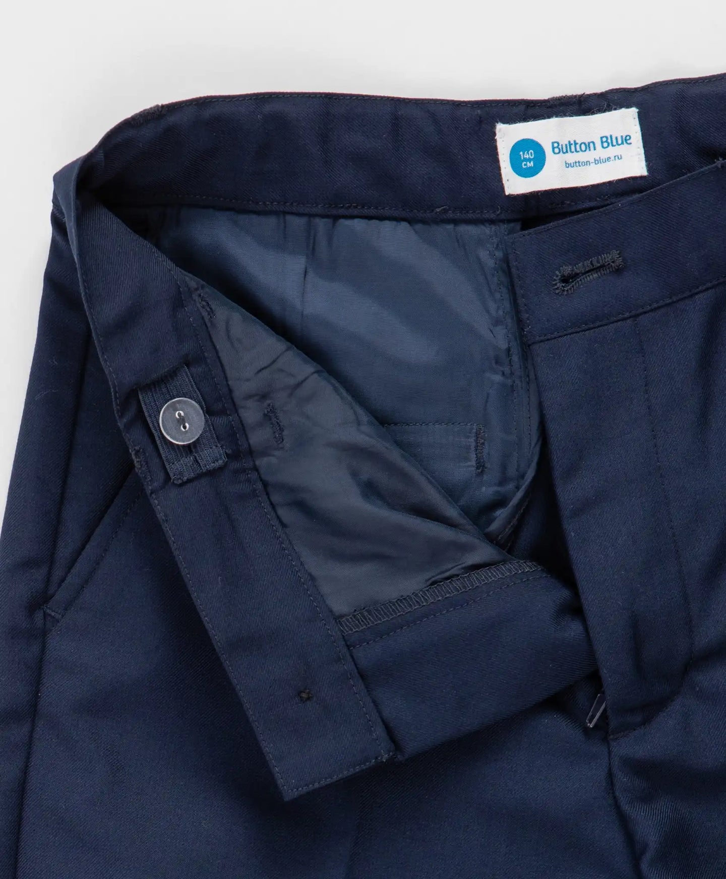 Pantaloni cu dungi presate, albaștri, pentru băiat, Button Blue