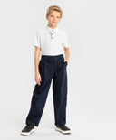 Pantaloni banana, cu pliuri, albaștri, Button Blue