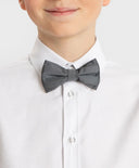 Papion cu imprimeu geometric, gri, Button Blue