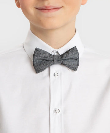 Papion cu imprimeu geometric, gri, Button Blue