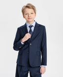 Cravată cu puncte și nod preformat, albastră, Button Blue