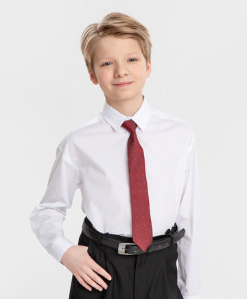 Cravată pe elastic, roșie, Button Blue