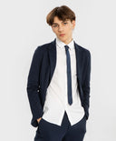 Cravată îngustă cu puncte, albastră, Button Blue