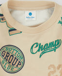 Pijamale cu joggeri și hanorac cu imprimeu, bej, pentru băiat, Button Blue