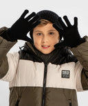 Mănuși tricotate negre pentru copii, Button Blue