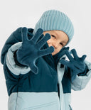 Mănuși tricotate albastre pentru copii, Button Blue