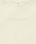 Tricou de bază cu mâneci scurte și imprimeu crem pentru copii Button Blue