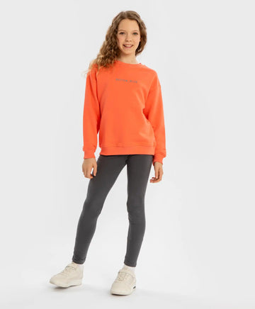 Colanți cu talie elastică, gri, pentru fată, Button Blue