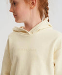 Hoodie cu glugă oversized crem pentru copii Button Blue