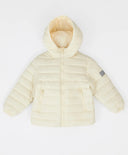 Geacă de sezon intermediar cu glugă, matlasată, crem, pentru copii, Button Blue