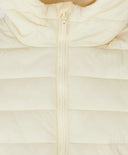 Geacă de sezon intermediar cu glugă, matlasată, crem, pentru copii, Button Blue