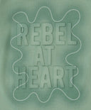 Tricou cu mâneci scurte și imprimeu reliefat verde pentru fete Button Blue