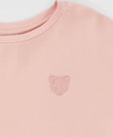 Tricou cu mâneci lungi și imprimeu roz pentru fete Button Blue