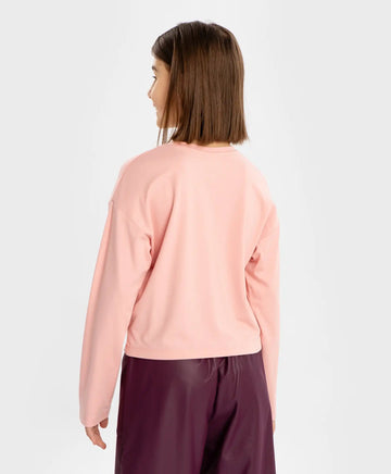 Tricou cu mâneci lungi și imprimeu roz pentru fete Button Blue