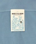 Hoodie oversized cu nasturi, glugă și efect de uzură albastru pentru copii Button Blue