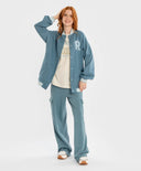 Jachetă bomber cu nasturi albastru pentru copii Button Blue