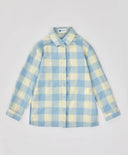Cămașă carouri cu mâneci lungi, călduroasă, cu nasturi multicoloră pentru copii Button Blue