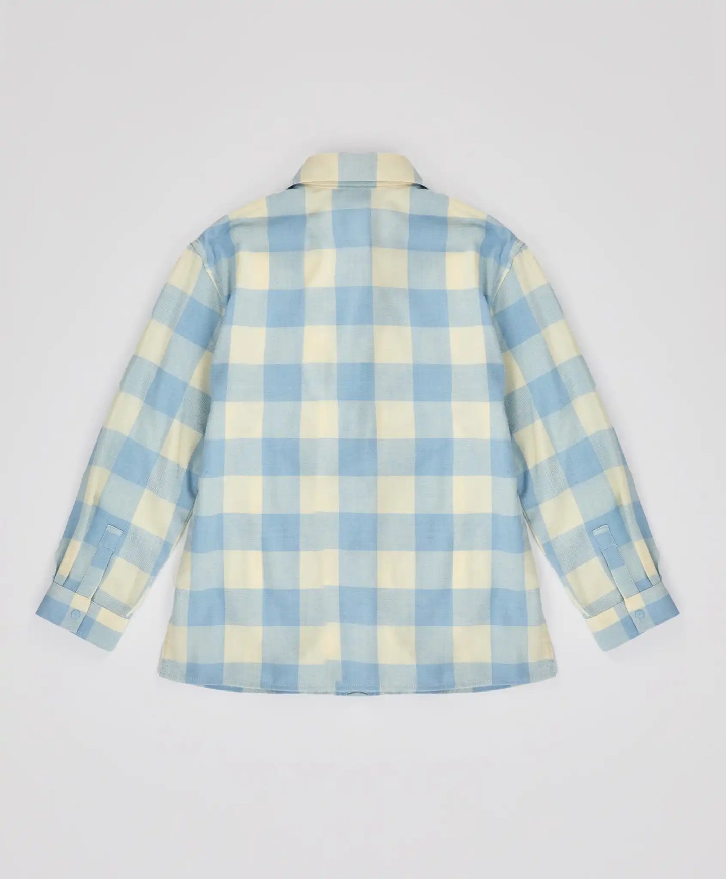 Cămașă carouri cu mâneci lungi, călduroasă, cu nasturi multicoloră pentru copii Button Blue