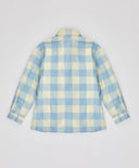 Cămașă carouri cu mâneci lungi, călduroasă, cu nasturi multicoloră pentru copii Button Blue