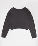 Pulover lung, tricotat, gri, pentru fată, Button Blue