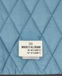 Palton intermediar matlasat, cu glugă și buzunare mari, albastru, pentru fată, Button Blue