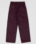 Pantaloni palazzo largi, din piele vegană, mov închis, pentru fată, Button Blue