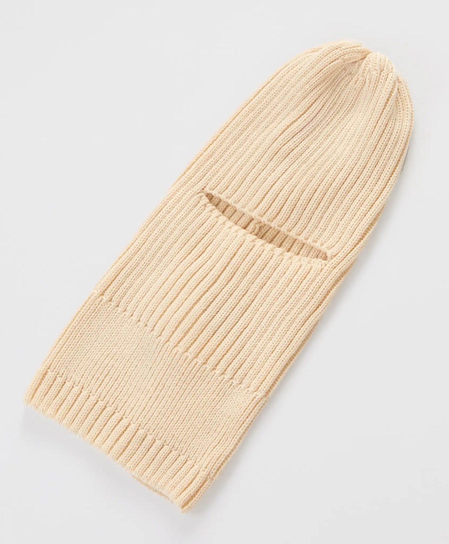 Balaclava tricotată crem pentru copii Button Blue