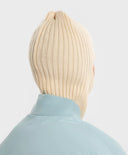Balaclava tricotată crem pentru copii Button Blue