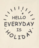 Tricou cu mâneci scurte și imprimeu moale bej pentru fete Button Blue