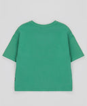 Tricou cu mâneci scurte și imprimeu verde pentru fete Button Blue