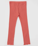 Colanți cu tiv ondulat, coral, pentru fată, Button Blue