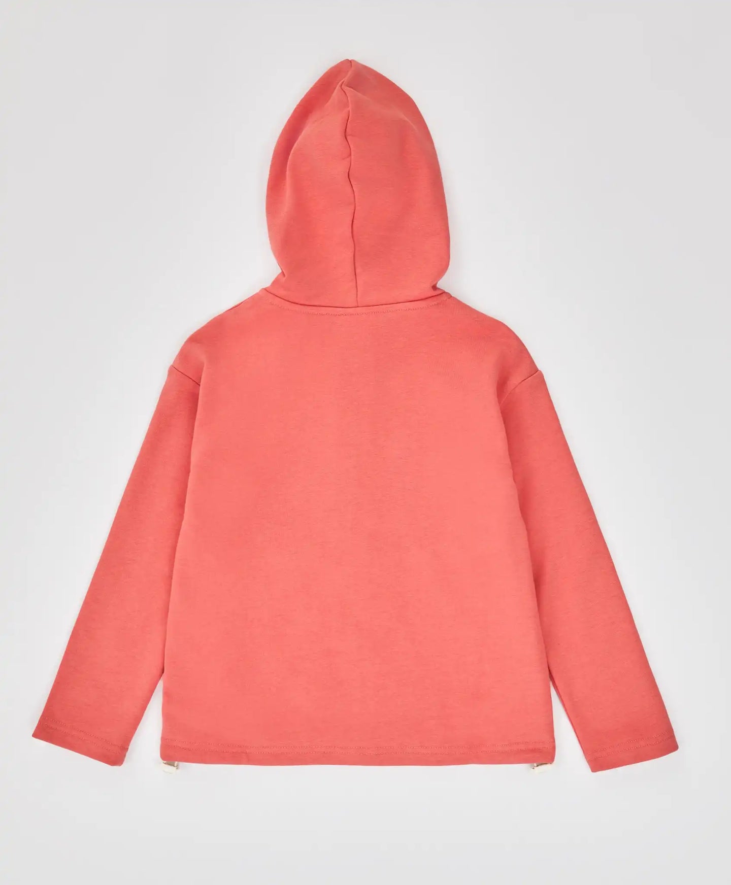 Hanorac cu fermoar și mânecă lungă, glugă și imprimeu corai pentru fete Button Blue