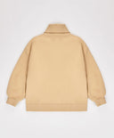 Pulover cu guler înalt și imprimeu animal pe fundal bej pentru fete Button Blue